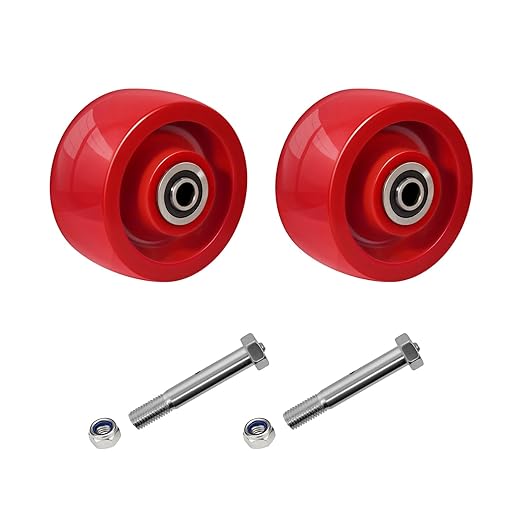 Caster Replacement Wheel, Solid Polyurethane Wheels, Heavy Duty Caster-750LB Capacity, Roller Bearing-1/2" Bore, No-Marking, Resistant Chemicals