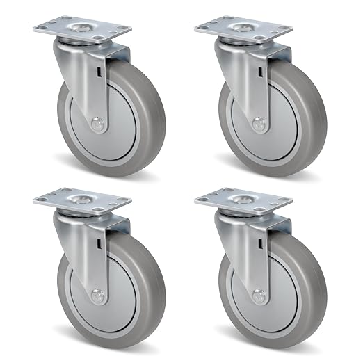 1-1/4" Wide Gray Rubber Quite Casters