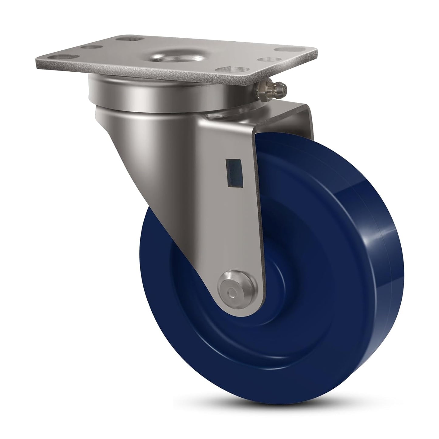 1-1/4" Wide Stainless Steel Solid Polyurethane Caster (Blue)