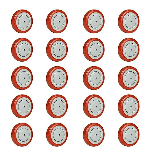 5"x 1-1/4" Polyurethane Shopping Cart Wheels (Blue/Red)