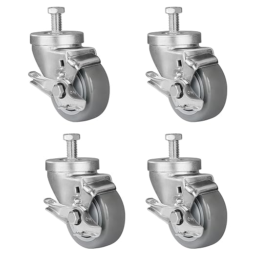 3 x 1-1/4 Total Lock Swivel Caster with Top Plate 2-3/8 x 3-5/8 3 x 1-1/4 Total Lock Swivel Caster with Top Plate 2-3/8 x 3-5/8