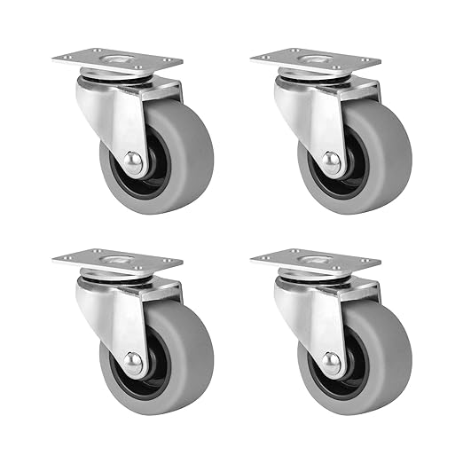 13/16" Wide Light Duty Rubber Casters