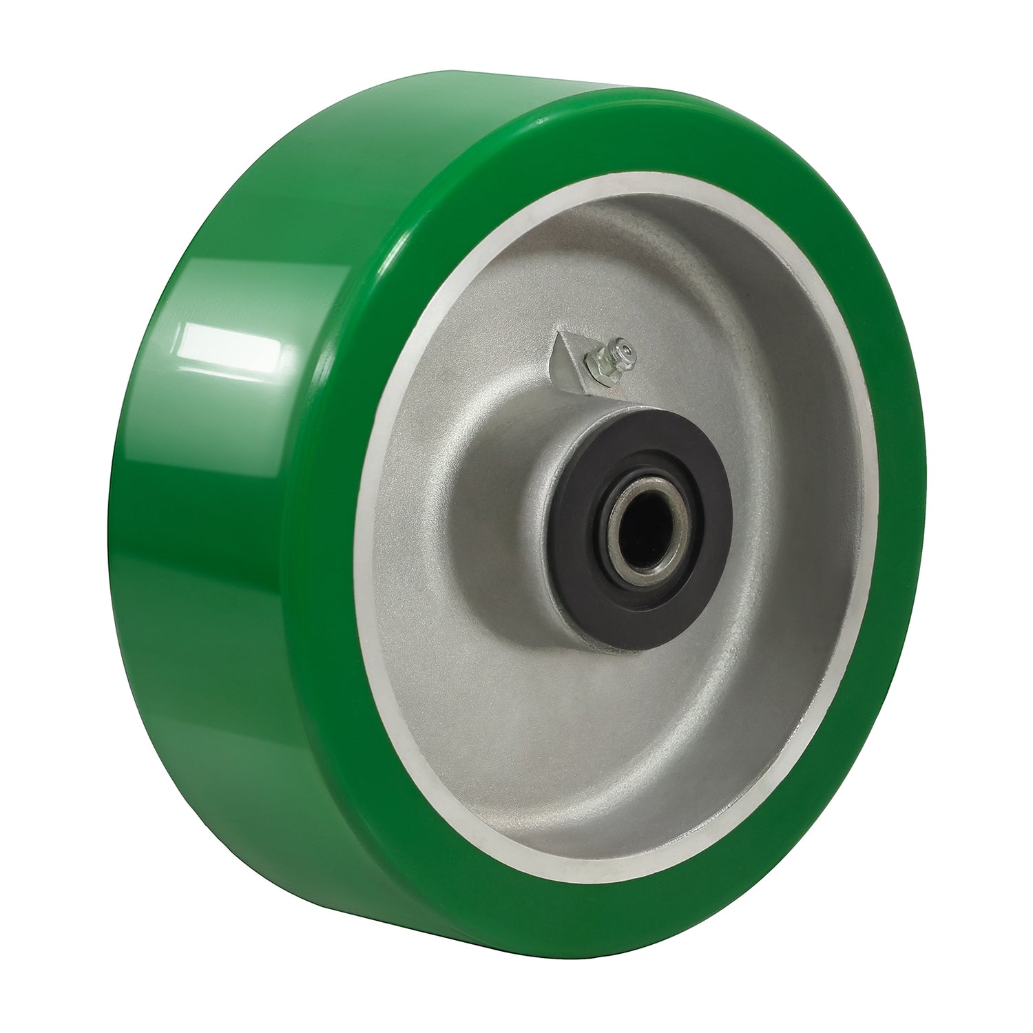 2" Wide Polyurethane on Aluminum Wheel (Green)