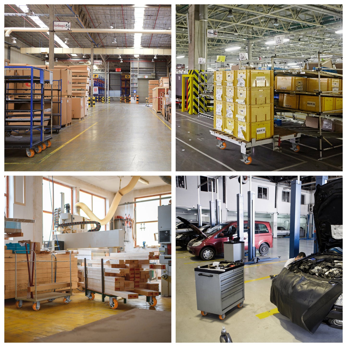 2" Wide Polyurethane On Aluminum Ribbed Caster(Orange)