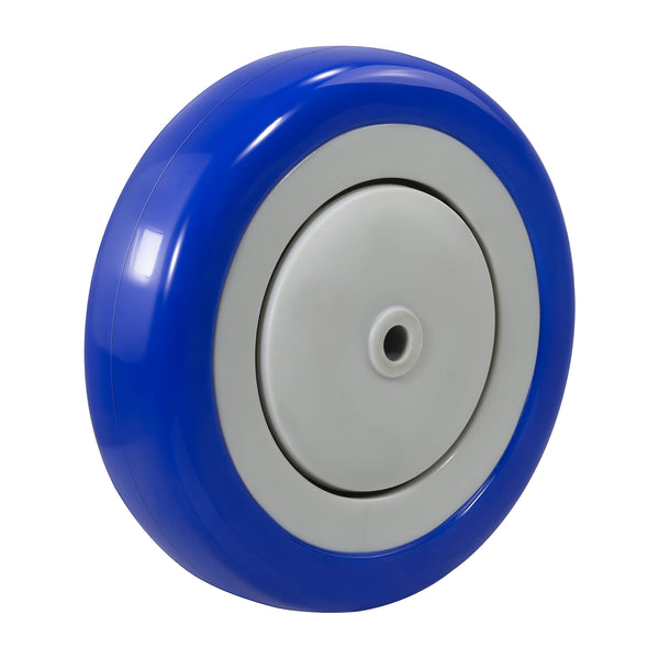 5"x 1-1/4" Polyurethane Shopping Cart Wheels (Blue/Red)