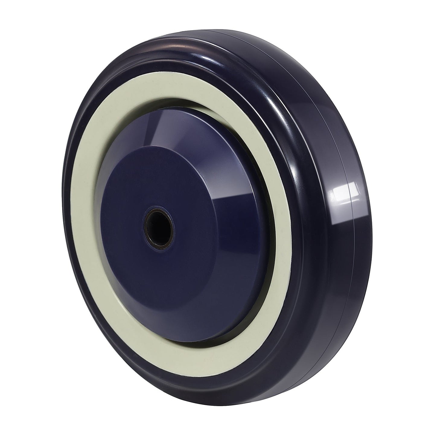 4"x1-1/4" Polyurethane Wheel for Cart (Blue/Beige)