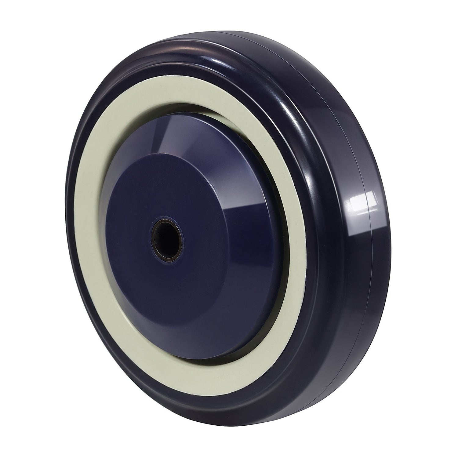 4"x1-1/4" Polyurethane Wheel for Cart (Blue/Beige)
