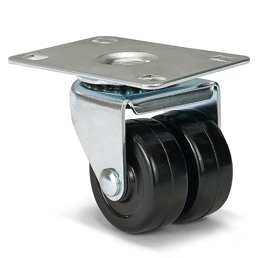 2"×3/4" Dual Wheels Low Profile Hard Rubber Caster