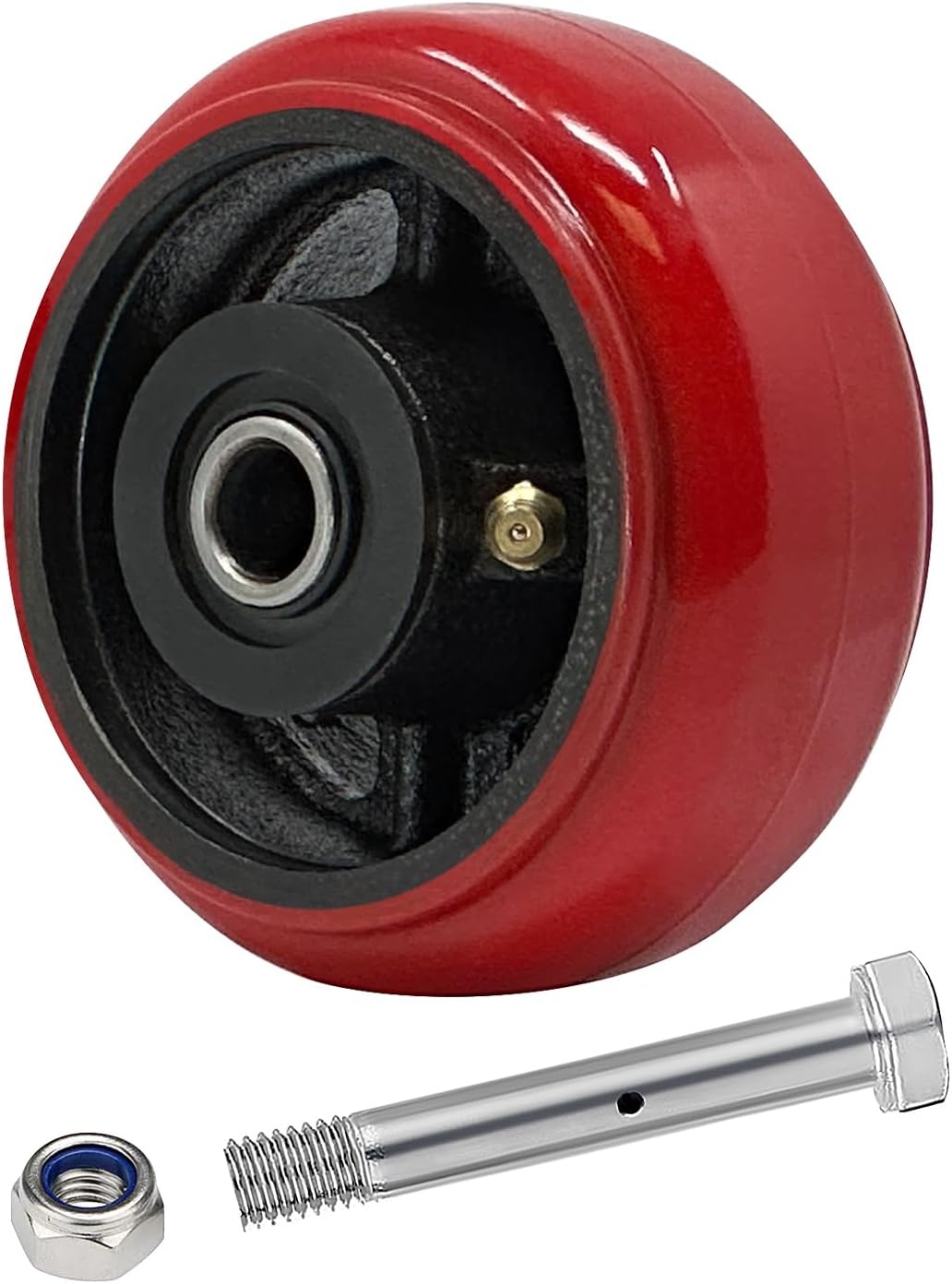 2" Wide Crowned Polyurethane on Steel Wheel