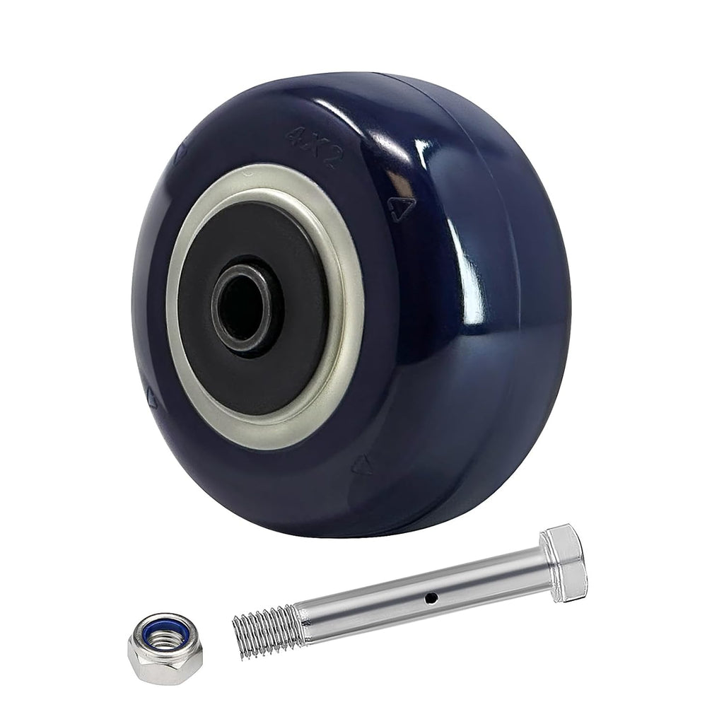 4" x 2" Caster Wheels, Premium Polyurethane on Polypropylene core, 1/2" Bore - Double Precision Ball Bearings- 600 lbs Capacity per Wheel (1 PACK)