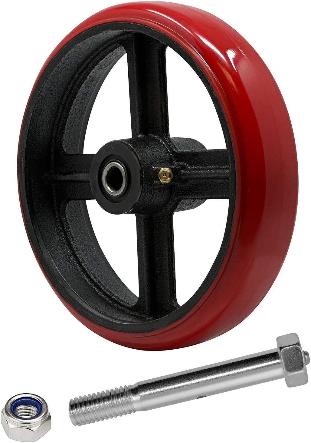 2" Wide Crowned Polyurethane on Steel Wheel