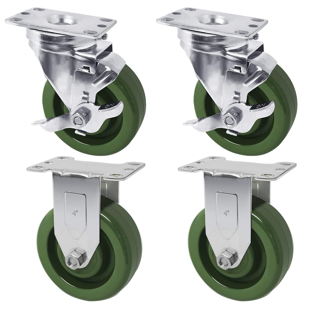 4"X1.5" Heavy Duty Casters-High Temperature Oven Rack Casters, Industrial casters-Set of 4 with Loading Capacity: 2800LB