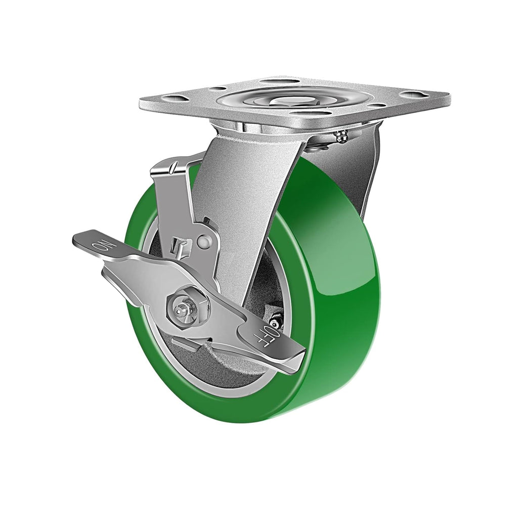 Industrial Casters- Heavy Duty Casters,Polyurethane on Aluminum Casters - Loading Capacity up to 1000LB.Use for Platform Truck,Workbench,Lift Tables