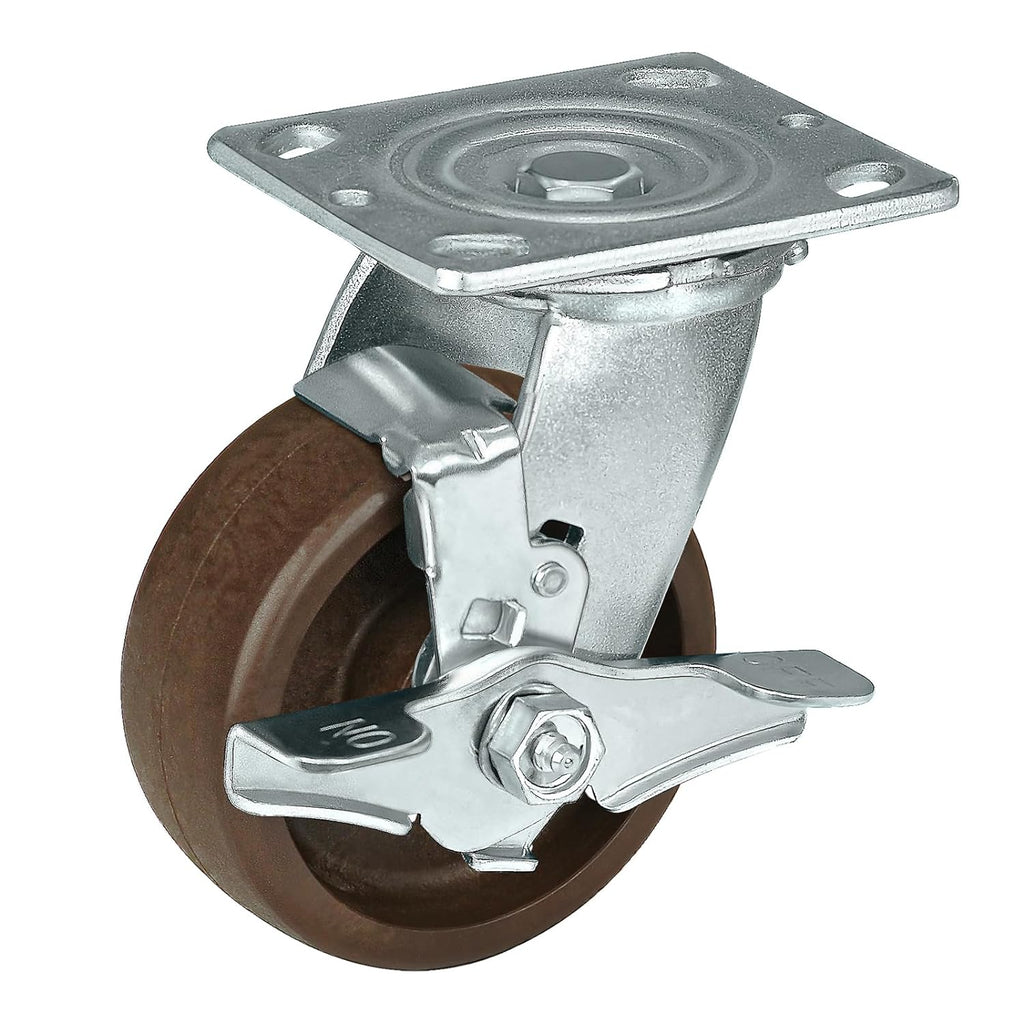 Heavy Duty Casters- Hi Temperature Wheels, Industrial Casters with Strong Capacity 1000 LB, Temperature Range:-40F to 525F. Use for Equipment Such as Ovens,Kilns,and Dryers