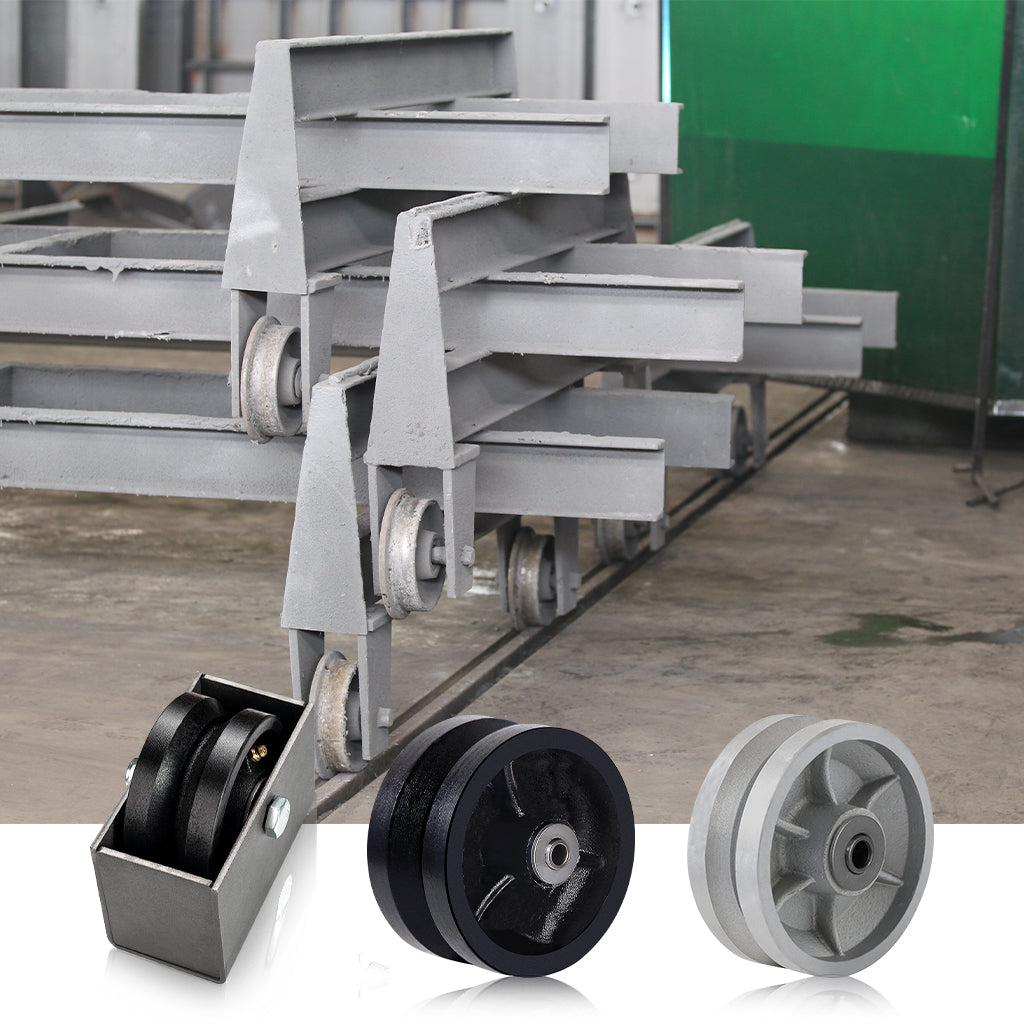 SY America Sturdy Steel Cast Iron Wheel & V Groove Cast Iron Wheel