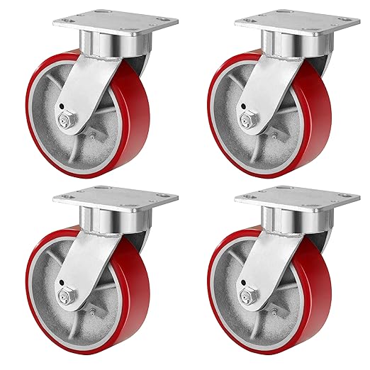 2" Wide Polyurethane on Cast Iron Kingpinless Casters