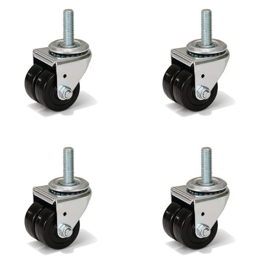 2"×3/4" Dual Wheels Low Profile Hard Rubber Caster