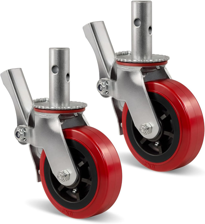2" Wide Polyurethane on Polypropylene Scaffolding Casters