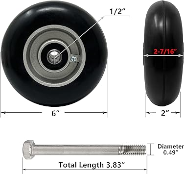 6"x 2" Rubber Balloon Wheel