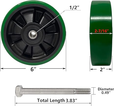 6" x 2" Polyurethane on Nylon Wheel