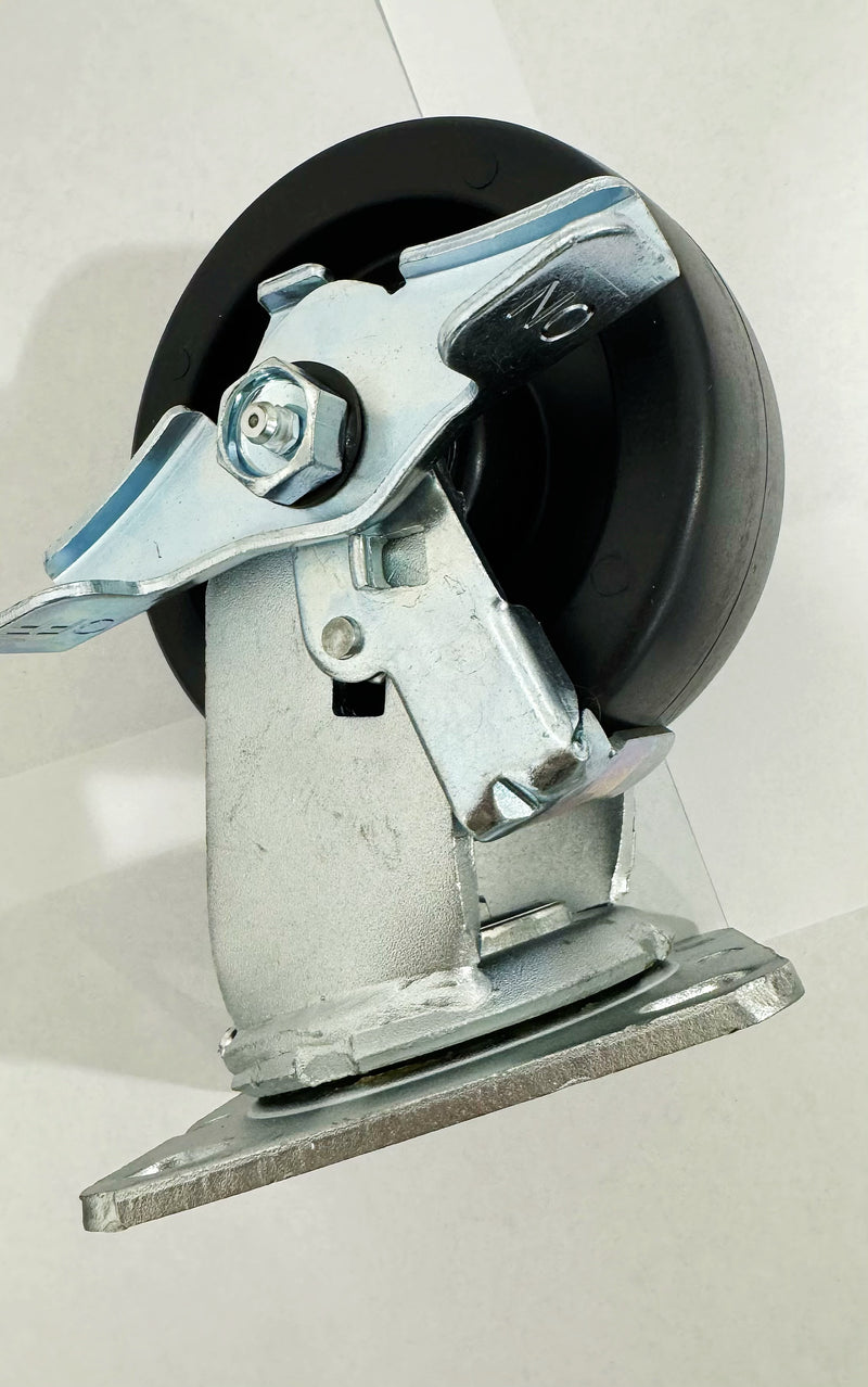 5" x 2" Heavy Duty Plastic Wheel Casters with Brake