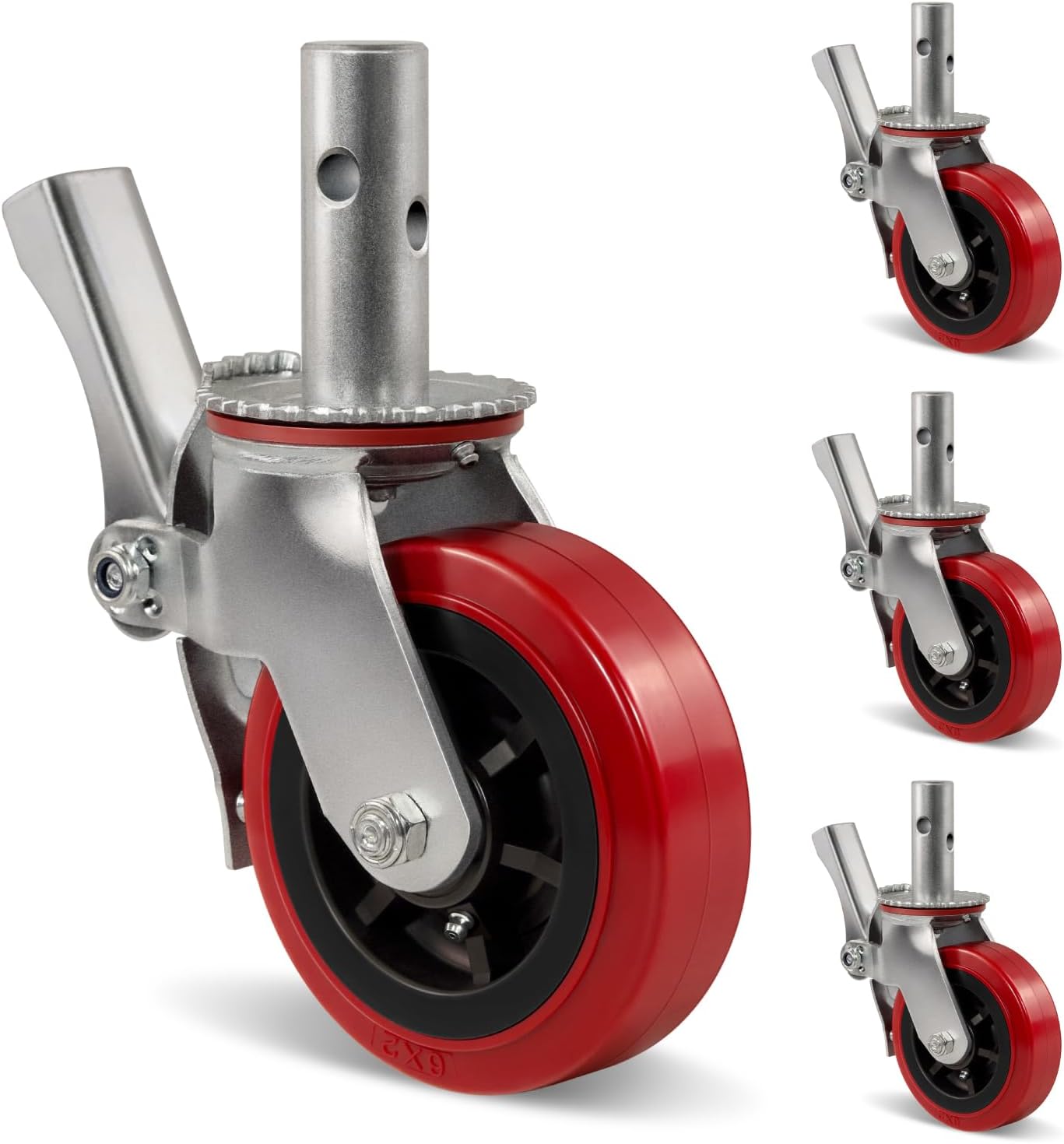 2" Wide Polyurethane on Polypropylene Scaffolding Casters