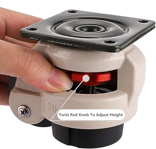1" Wide Retractable Leveling Machine Casters