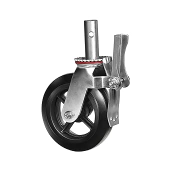 Scaffold Casters 6"x2" Heavy Duty Casters, Dual Locking Rubber Swivel Caster 360 Degrees Industrial Casters, Set of 4 with up to 4400LB Capacity