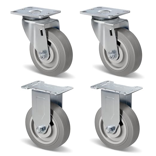 1-1/4" Wide Gray Rubber Quite Casters