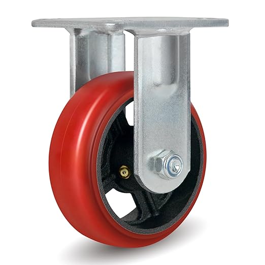 2" Wide Crowned Polyurethane on Steel Casters