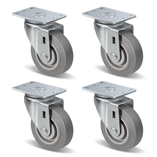 1-1/4" Wide Gray Rubber Quite Casters