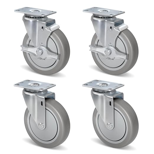 1-1/4" Wide Gray Rubber Quite Casters