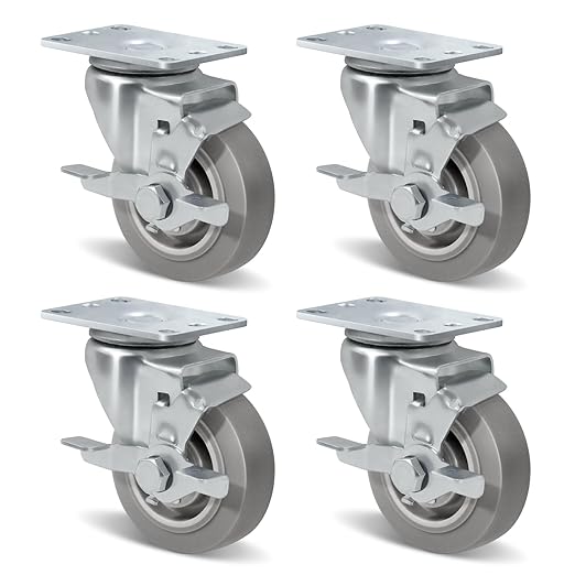 1-1/4" Wide Gray Rubber Quite Casters
