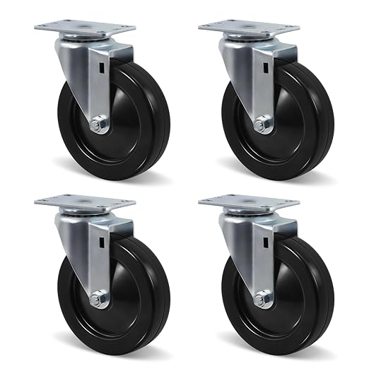 1-1/4" Wide Hard Rubber Casters