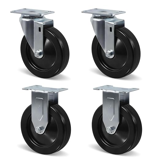1-1/4" Wide Hard Rubber Casters