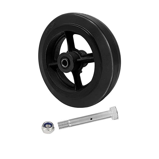 2" Wide Rubber Tread on Cast Iron Wheel