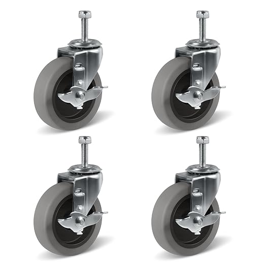 1-1/4" Wide Gray Rubber Quite Casters