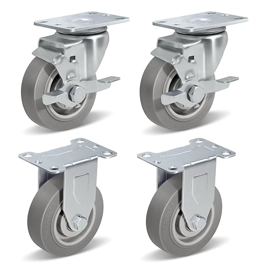 1-1/4" Wide Gray Rubber Quite Casters