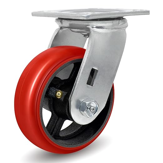 2" Wide Crowned Polyurethane on Steel Casters