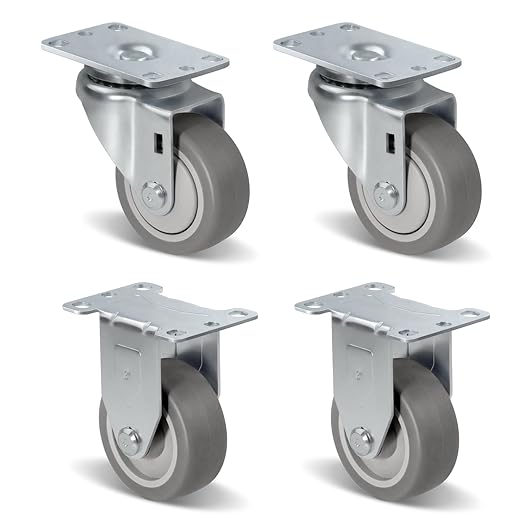 1-1/4" Wide Gray Rubber Quite Casters