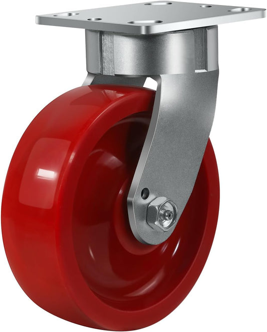 2" Wide Kingpinless Solid Polyurethane Wheels (Blue/Red)
