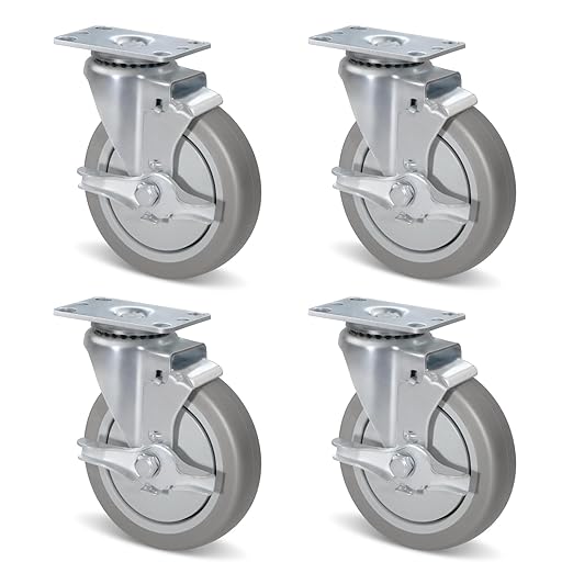 1-1/4" Wide Gray Rubber Quite Casters