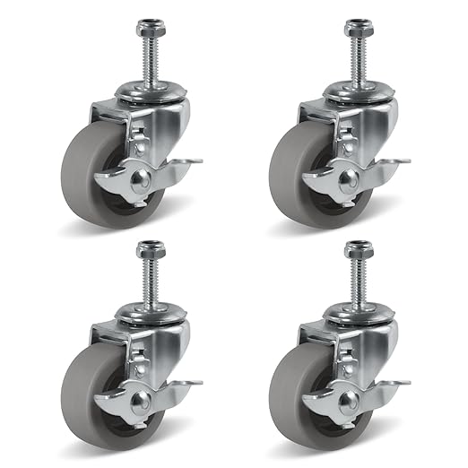 13/16" Wide Light Duty Rubber Casters