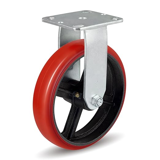 2" Wide Crowned Polyurethane on Steel Casters