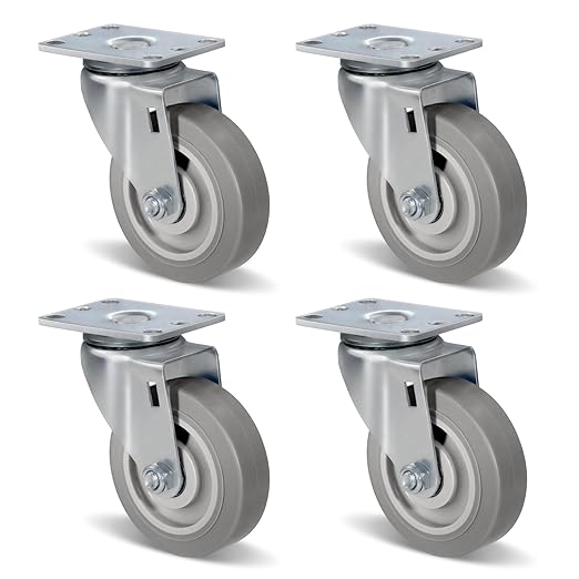 1-1/4" Wide Gray Rubber Quite Casters