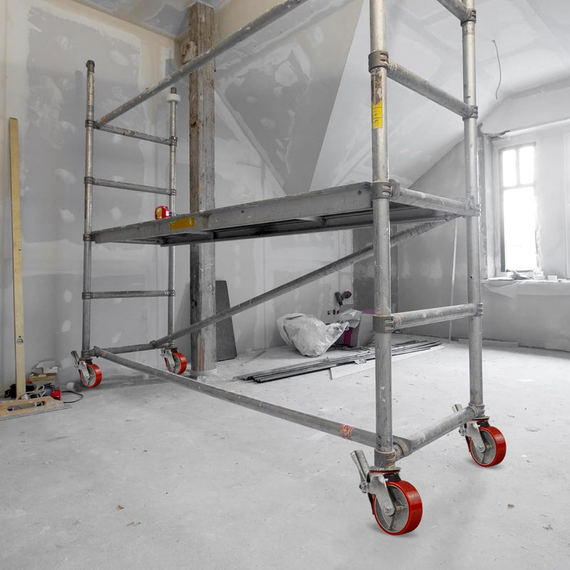 2" Wide Polyurethane on Steel Scaffolding Casters