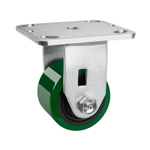 2" Wide Polyurethane on Cast Iron Casters Industrial Strength (Green)