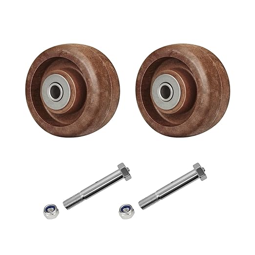 Nylon&Glass Caster Wheels - High Temperature Resistance: -40° F to +475° F, Roller Bearing-1/2" Bore, Duty-800LB Capacity（2 Pack）