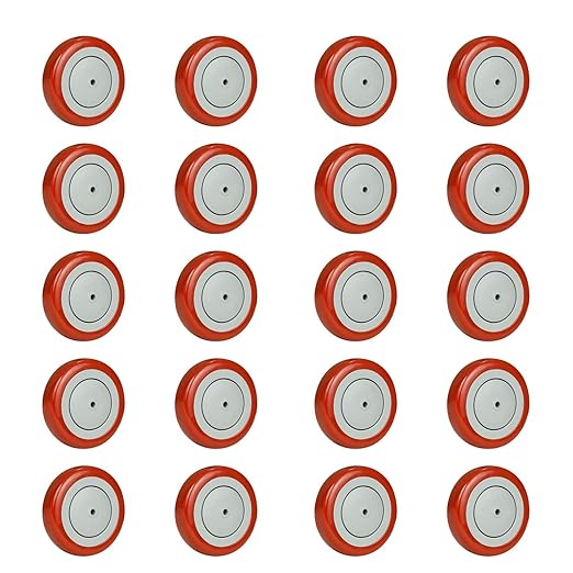 5"x 1-1/4" Polyurethane Shopping Cart Wheels (Blue/Red)