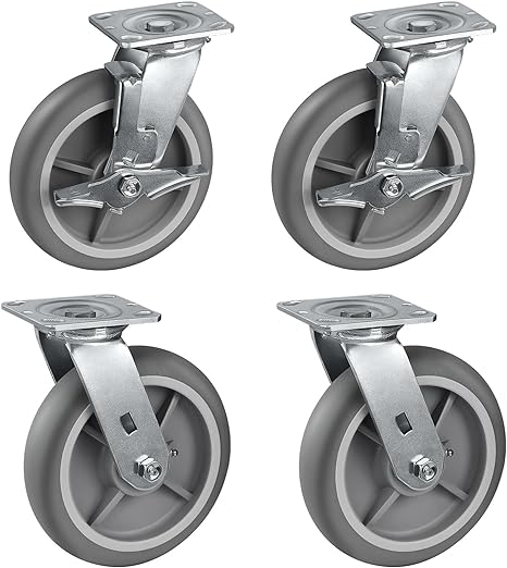 2" Wide Thermoplastic Rubber Caster (Crown Tread)